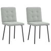 vidaXL Chaises &agrave; manger lot de 2 Gris clair Velours