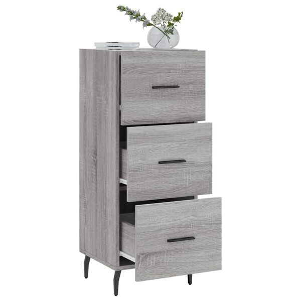 vidaXL Buffet Sonoma gris 34,5x34x90 cm Bois d'ing&eacute;nierie