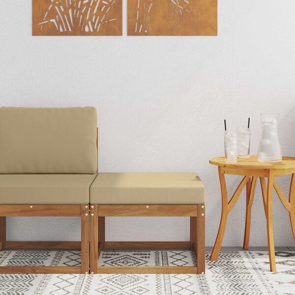 vidaXL Pouf d'Ext&eacute;rieur Bois d'Acacia Massif Naturel