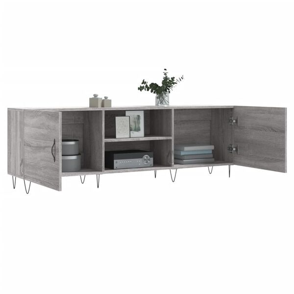 vidaXL Meuble TV sonoma gris 150x30x50 cm bois d'ingénierie