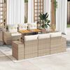 vidaXL Salon de jardin avec coussins 7 pcs beige r&eacute;sine tress&eacute;e