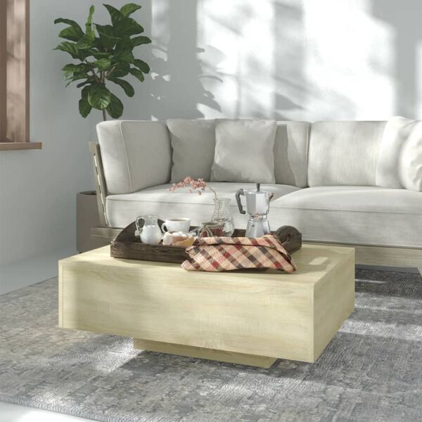 vidaXL Table basse Ch&ecirc;ne sonoma 85x55x31 cm Bois d'ing&eacute;nierie