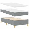 vidaXL Lit &agrave; ressorts avec matelas gris fonc&eacute; 90x190 cm Gris clair