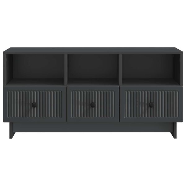 vidaXL Meuble TV avec tiroir Noir 102 x 34,5 x 50 cm Bois d'ing&eacute;nierie