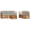 vidaXL Ensembles de canap&eacute;s avec coussin 6 pcs Gris Naturel et Clair