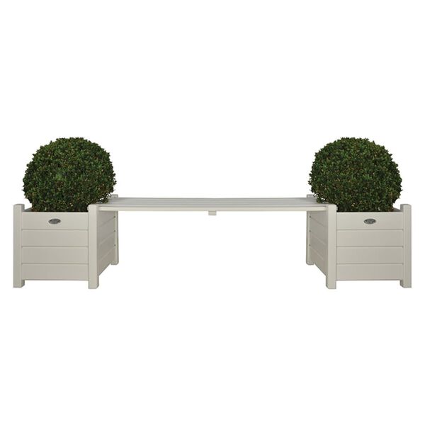 Esschert Design Bacs à fleurs avec banc blanc CF33W