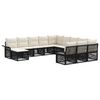 vidaXL Ensemble de canap&eacute; de jardin 12 pc Noir et blanc cr&egrave;me