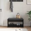 vidaXL Banc d'entr&eacute;e avec coussin Ch&ecirc;ne Noir 83 x 38 x 45 cm