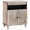 vidaXL Buffet Blanc Blanchi 60 x 33 x 75 cm Bois de mangue massif