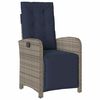 vidaXL Chaise inclinable de jardin et repose-pied gris r&eacute;sine tress&eacute;e
