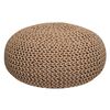 LABEL51 Pouf tricot&eacute; Coton L Beige