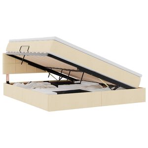 vidaXL Lit avec rangement et matelas avec matelas Cr&egrave;me 160 x 200 cm