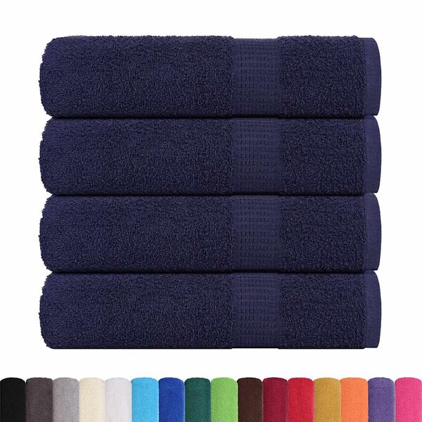 vidaXL Serviettes de douche FROGN 4 pcs bleu marine 70x140 cm 360 g/m&sup2;