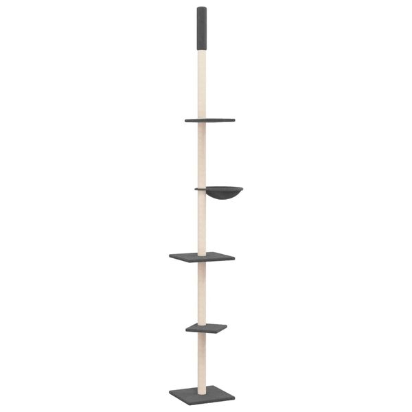 vidaXL Arbre &agrave; chat du sol au plafond Gris fonc&eacute; 263,5-289,5 cm