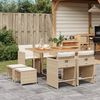 vidaXL Ensemble &agrave; manger de jardin et coussins 9 pcs beige Poly rotin