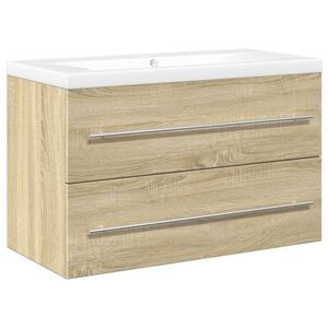 vidaXL Ensemble de meubles de salle de bain 2 pcs ch&ecirc;ne sonoma