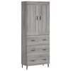vidaXL Buffet haut Sonoma gris 69,5x34x180 cm Bois d'ingénierie