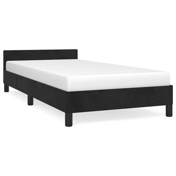 vidaXL Cadre de lit et t&ecirc;te de lit sans matelas noir 90x200 cm velours