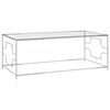 vidaXL Table basse Argent&eacute; 120x60x45 cm Acier inoxydable et verre