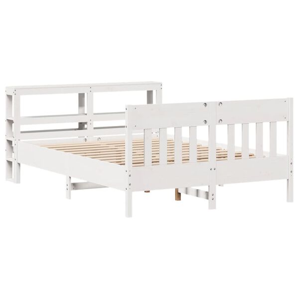 vidaXL Cadre de lit sans matelas blanc 160x200 cm bois de pin massif
