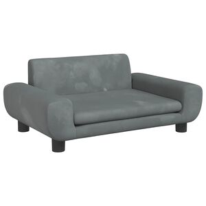 vidaXL Lit pour chien gris fonc&eacute; 70x45x33 cm velours
