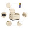 vidaXL Fauteuil de massage inclinable Cr&egrave;me Tissu
