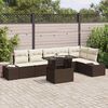 vidaXL Ensemble de canap&eacute; de jardin 7 pcs Marron Poly rotin