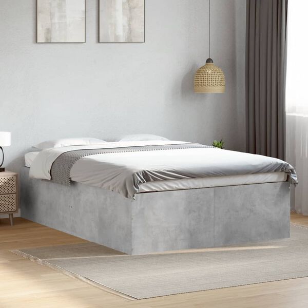 vidaXL Cadre de lit sans matelas gris b&eacute;ton 140x190 cm