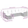 vidaXL Salon de jardin avec coussins 7 pcs gris r&eacute;sine tress&eacute;e