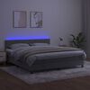 vidaXL Sommier &agrave; lattes de lit avec matelas LED Gris clair 180x200 cm