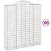vidaXL Paniers à gabions arqués 6 pcs 200x50x220/240 cm Fer galvanisé