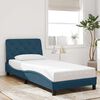 vidaXL Cadre de lit avec LED sans matelas bleu 90x200 cm velours