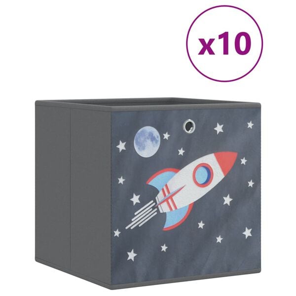 vidaXL Bo&icirc;tes de rangement pliables 10 pcs 32x32x32 cm tissu intiss&eacute;