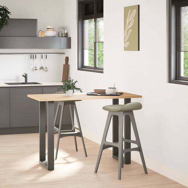 vidaXL Pieds de table de bar en U 2 pi&egrave;ces Anthracite 40 x (90-91) cm Acier