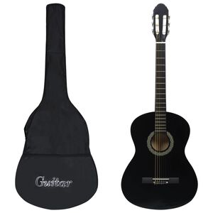 vidaXL Guitare classique avec sac pour d&eacute;butants Noir 4/4 39"