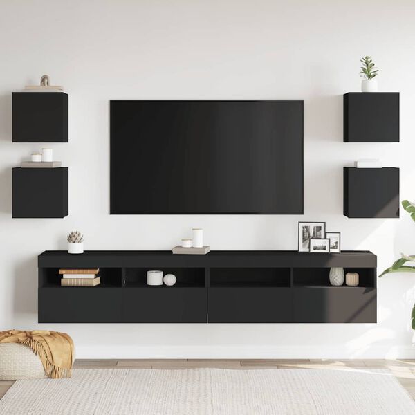 vidaXL Meubles TV muraux 4 pcs Noir 30,5x30x30 cm