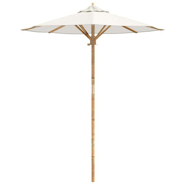 vidaXL Parasol de jardin Blanc cr&egrave;me &Oslash; 270 x 260 cm Bambou