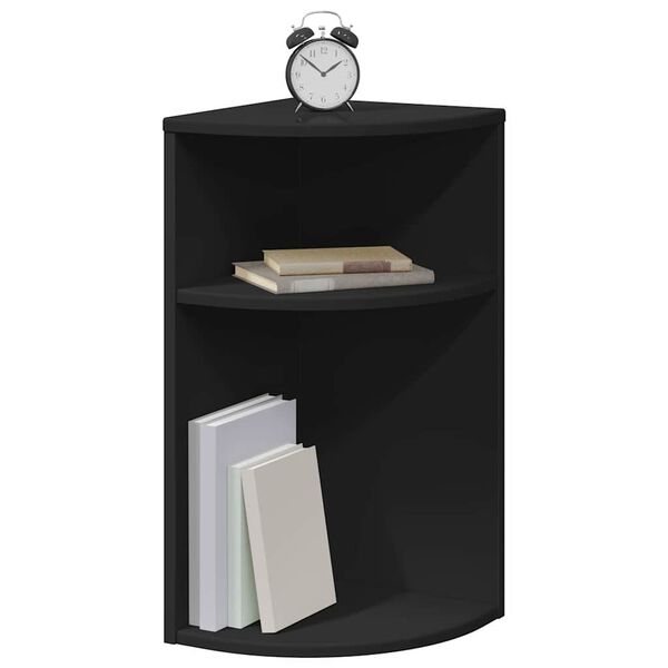 vidaXL Table d'appoint Noir 29,6 x 29,6 x 60 cm Bois d'ing&eacute;nierie