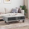 vidaXL Table d'appoint avec roues Gris b&eacute;ton 90 x 50 x 30 cm