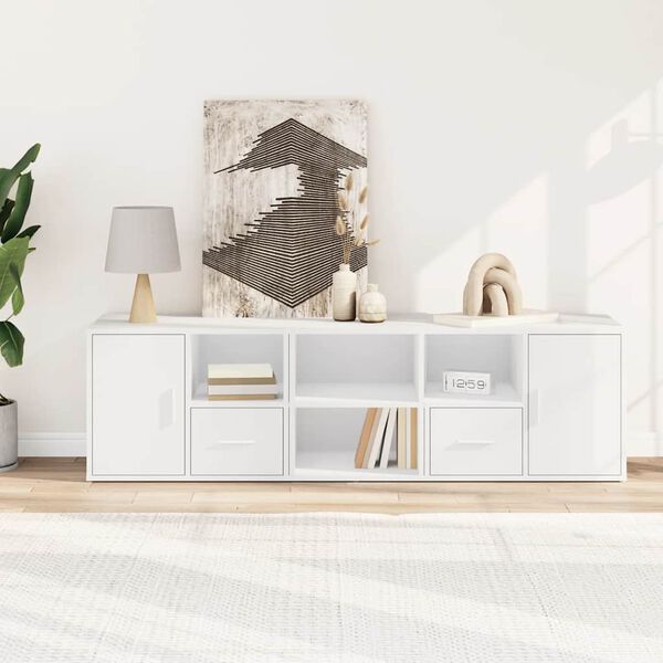 vidaXL Armoire d'angle blanc 160x40x45 cm bois d&rsquo;ing&eacute;nierie