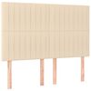 vidaXL Sommier &agrave; lattes de lit avec matelas Cr&egrave;me 140x190 cm Tissu