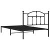 vidaXL Cadre de lit m&eacute;tal sans matelas avec t&ecirc;te de lit noir 100x200cm
