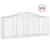 vidaXL Paniers &agrave; gabions arqu&eacute;s 15 pcs 200x50x80/100 cm Fer galvanis&eacute;