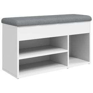 vidaXL Banc &agrave; chaussures Blanc 82x32x45,5 cm Bois d'ing&eacute;nierie