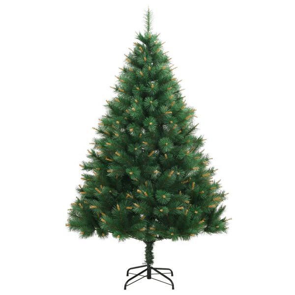 vidaXL Sapin de Noël artificiel à charnières avec support 210 cm