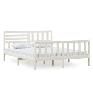 vidaXL Cadre de lit sans matelas blanc bois massif 160x200 cm