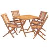 vidaXL Ensemble bistro de jardin pliant 5 pi&egrave;ces Naturel