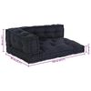 vidaXL Coussin de canap&eacute; sur palette 3 pcs Anthracite 120 x 80 x 38 cm