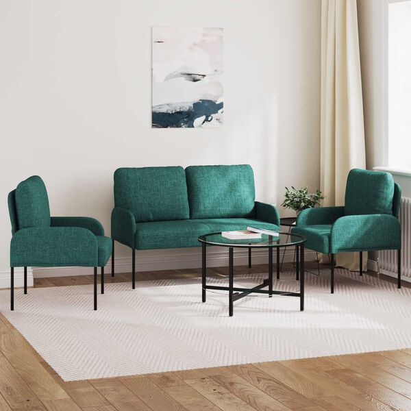 vidaXL Ensembles de canap&eacute;s 3 pcs Vert fonc&eacute; 115 x 56 x 80 cm