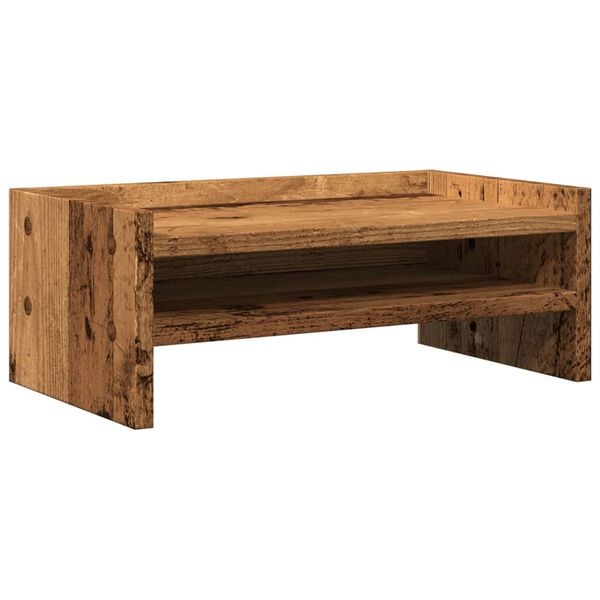 vidaXL Support de moniteur vieux bois 42x24x16 cm bois d'ing&eacute;nierie